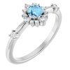 Sterling Silver Aquamarine and .167 CTW Diamond Ring Ref. 15641484